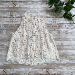 Alya Francesca’s Cropped Lace Halter Top